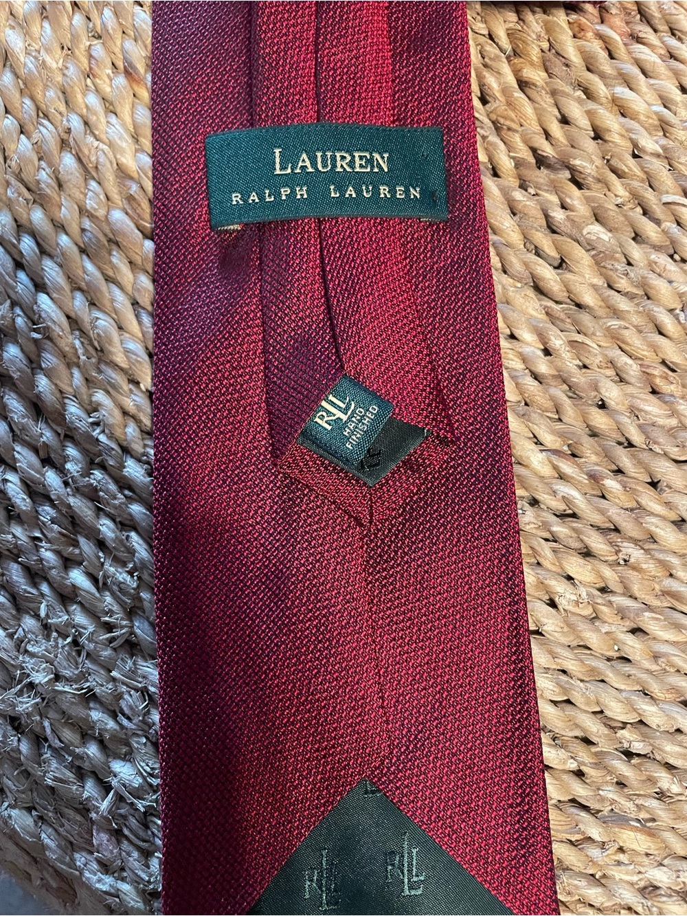 Ralph Lauren Burgundy Textured Silk Tie